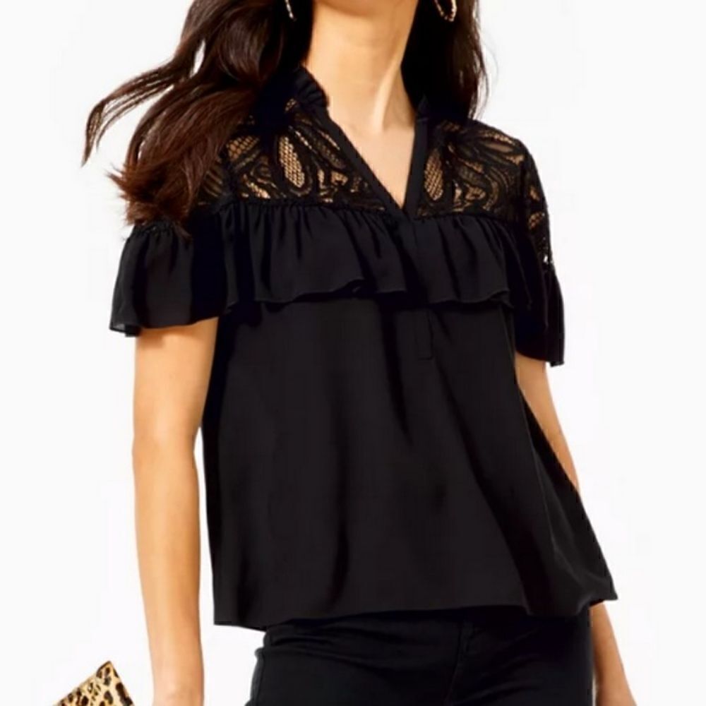 Lily Pulitzer Marbella Top in Onyx XS